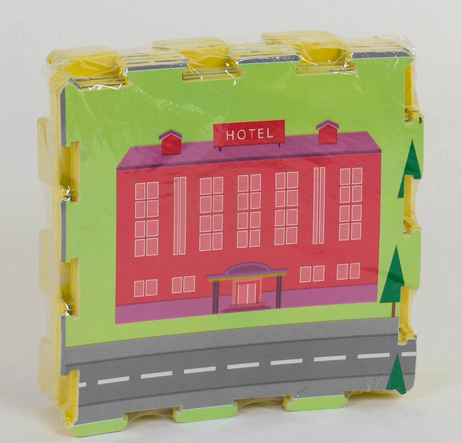 Развивающий коврик-пазл С 36630/20 Город EVA в упаковке 30х30 см 9 шт. (25111500)