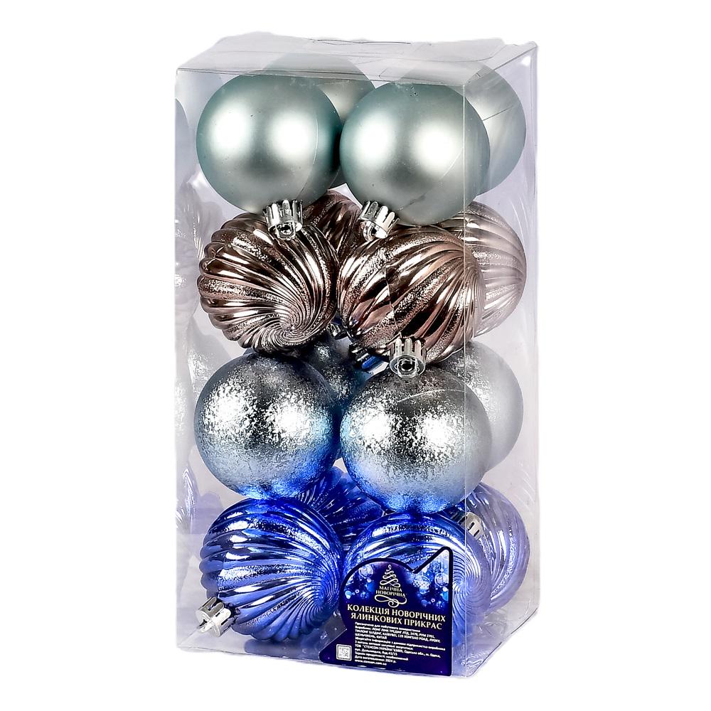 Елочные шарики 9694 пластиковая 6 см 16 шт. (607944)