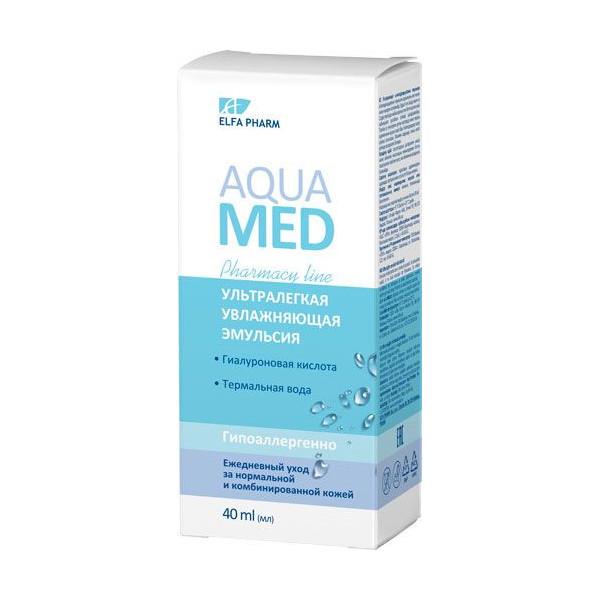 Elfa Pharm aqua med ультралегкая увлажняющая эмульсия 40мл (5901845503594) - фото 1