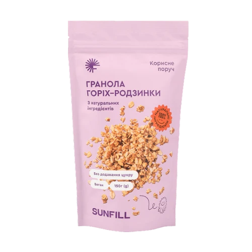 Гранола натуральная Sunfill Орех-изюм 150 г