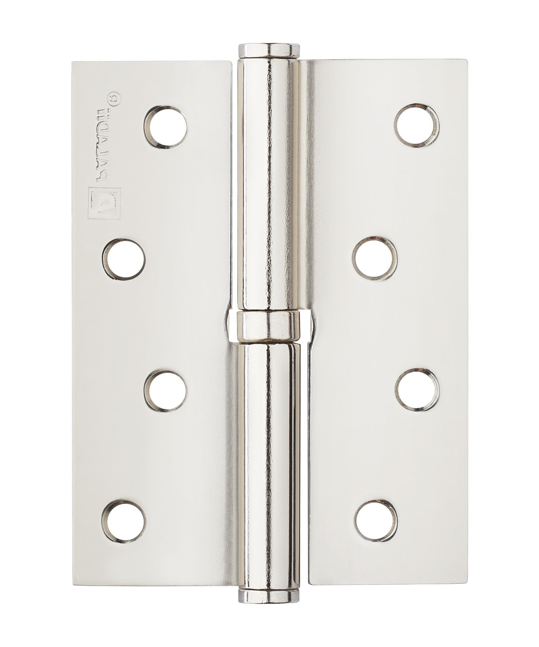 Петля для дверей врізна роз'ємна Paladii права 1ВВ NI 100х75х2,5 мм 2 шт. Нікель (ПП097)