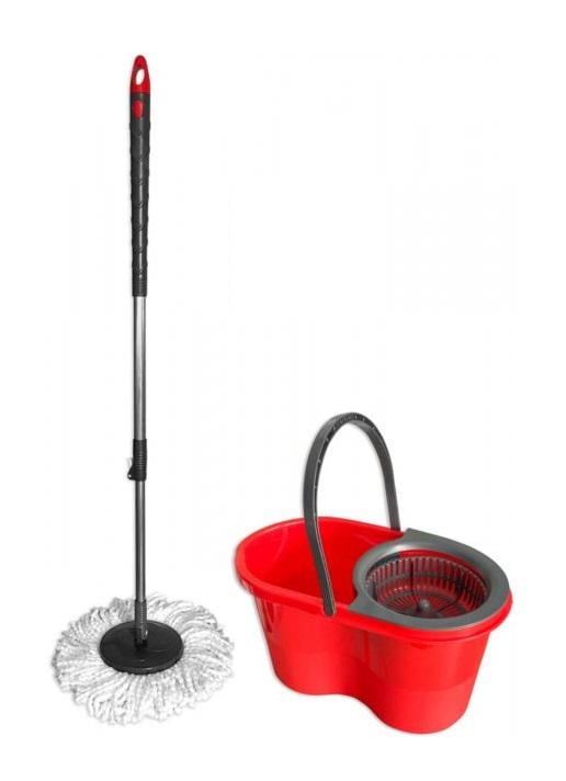 Набор для уборки Zambak Plastik Magic Mop 12 л ведро и швабра с отжимом Красный (ZP84190)