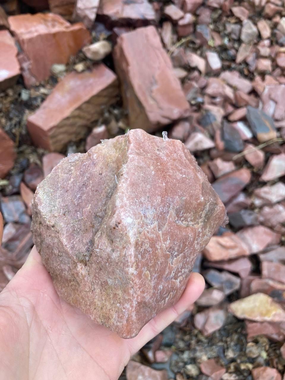 Каміння для бані Кварцит 60-90 мм Малиновий (11913905) - фото 4