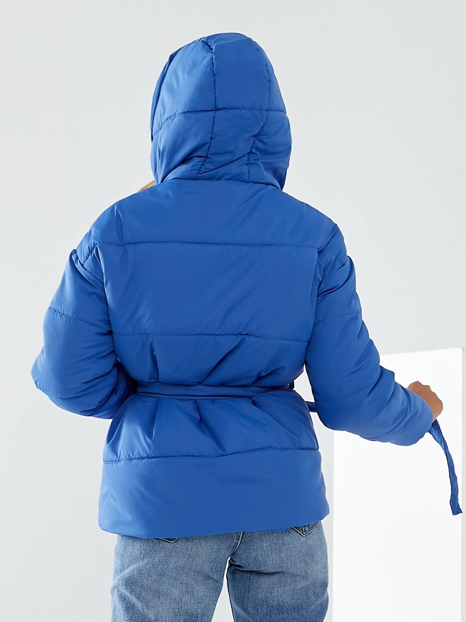 Куртка утеплена Khan коротка з поясом р. 42 Сапфіровий (Kh332) - фото 6 Куртка утеплена Khan коротка з поясом р. 42 Сапфіровий (Kh332) - фото 6