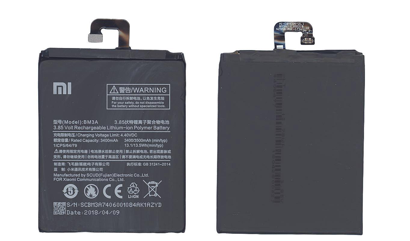 Аккумулятор для смартфона Xiaomi BM3A Mi Note 3 3,85V 3500 mAh 13,50 Wh Black