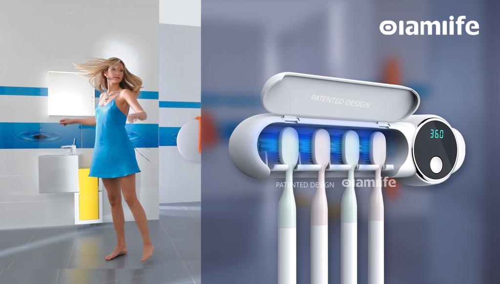 Диспенсер для зубных щеток Toothbrush sterilizer UV-044 ультрафиолетовый - фото 6