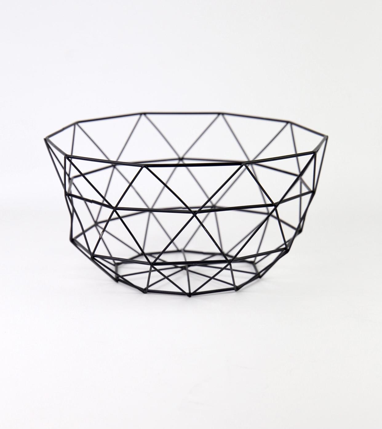 Фруктовница Геометрия маталлическая 27х14 см Черный (00000010044)