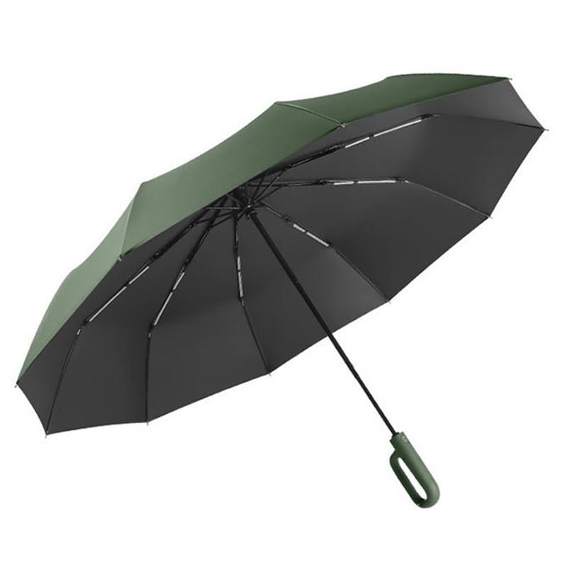 Зонтик Lesko H448 полный автомат/антиветер/с ручкой карабином 10 спиц Dark Green (36490833)