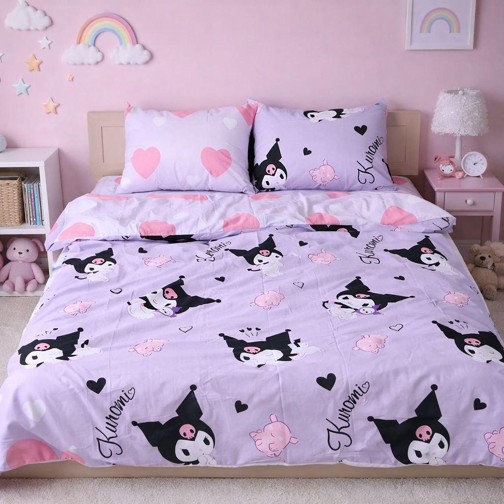 Комплект постельного белья детский PaniPava Kuromi Love Cloud бязь 110х140 см (11014030)