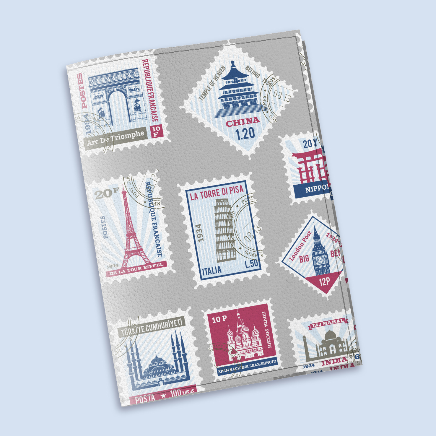 Обложка на паспорт The cover Марки стран мира 9,6x13,3 см (906017)
