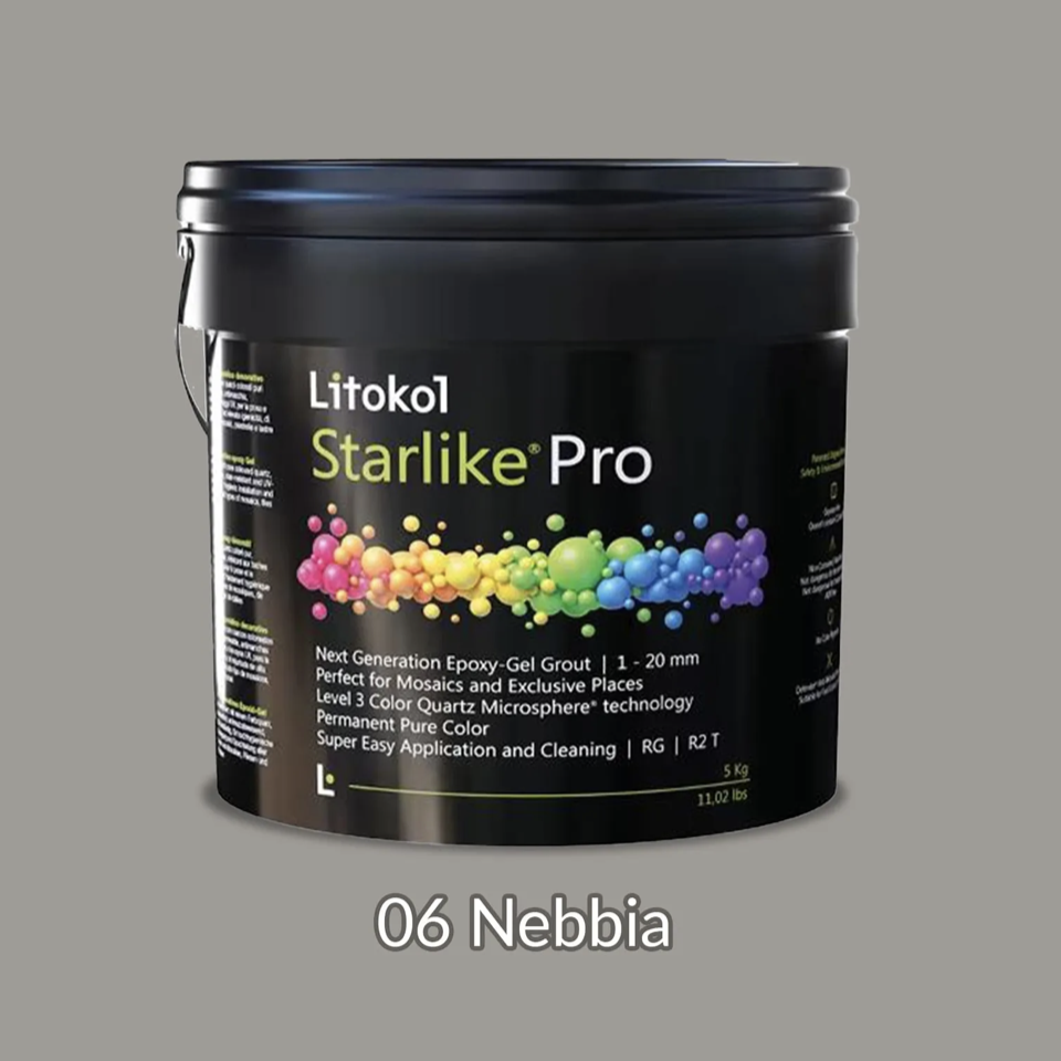 Фуга эпоксиднаяя гелевая затирочная Litokol Starlike Pro 2,5 кг 06 Nebbia (STPRONBB02.5)