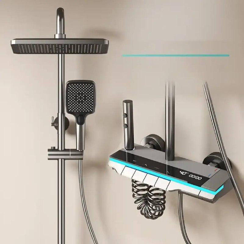 Душова система Epelli Linea Blu з підсвіткою та термостатом (2538741900) - фото 2 Душова система Epelli Linea Blu з підсвіткою та термостатом (2538741900) - фото 2