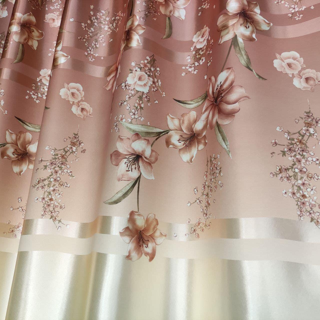 Штори ALBO з квітковим принтом 150x270 см 2 шт. Коричневий (SH-M650-3) - фото 7 Штори ALBO з квітковим принтом 150x270 см 2 шт. Коричневий (SH-M650-3) - фото 7
