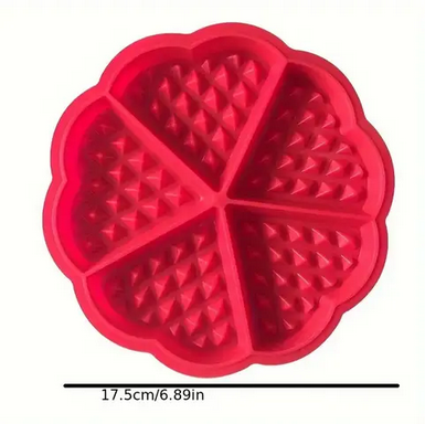 Форма силіконова для випічки Вафель у формі серця 17,5 см Червоний (UNA-43) - фото 4 Форма силіконова для випічки Вафель у формі серця 17,5 см Червоний (UNA-43) - фото 4