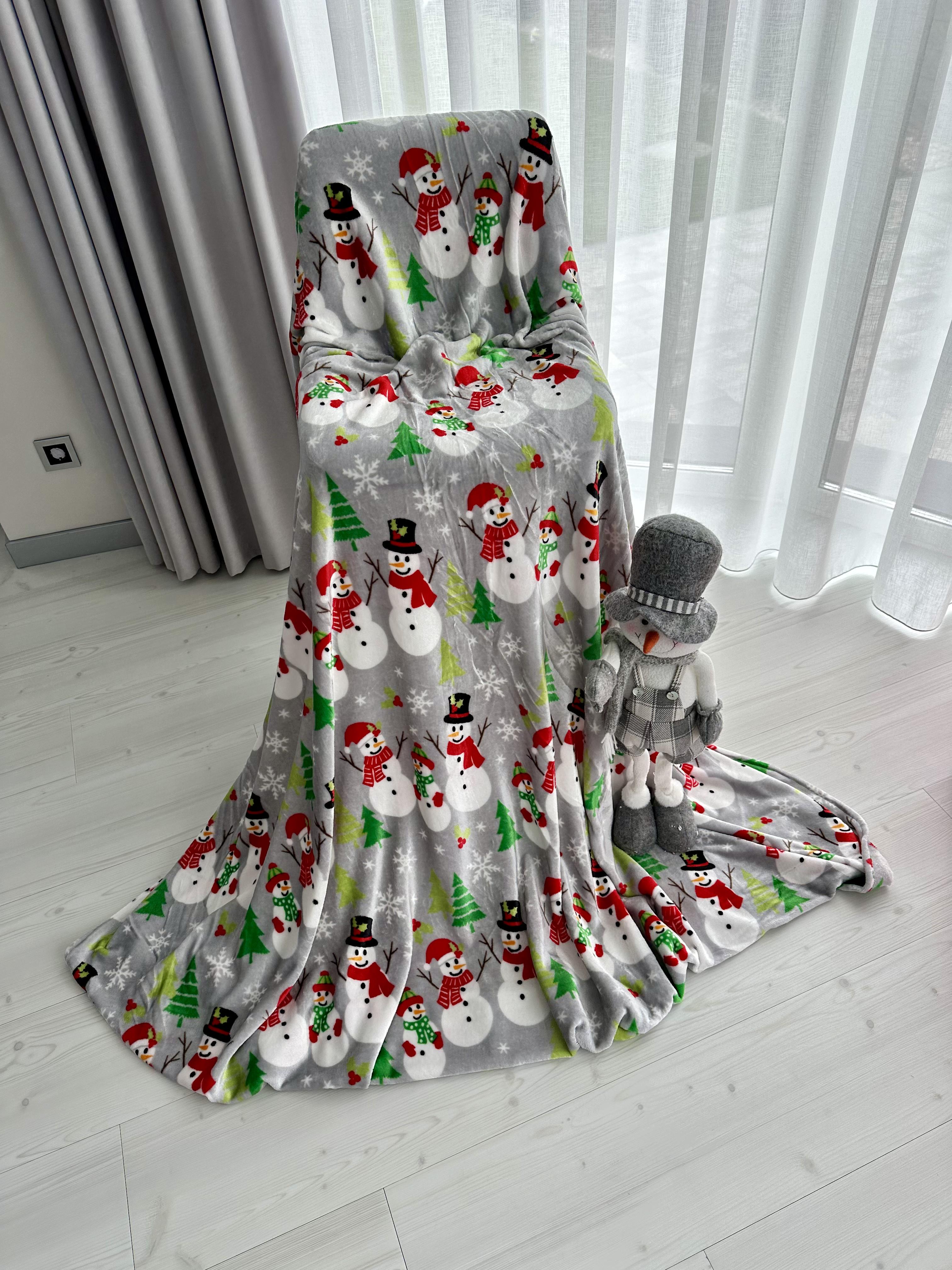 Плед велюр Снеговики 200x220 см (14043)