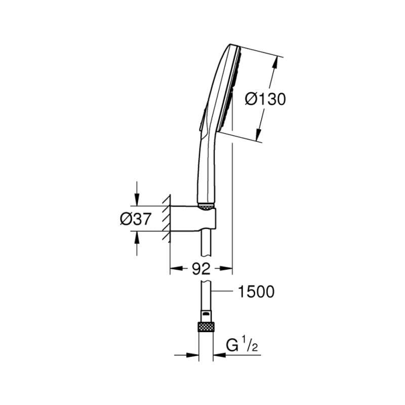 Душевой комплект Grohe Rainshower Smartactive 26581000 Хром (77916) - фото 2