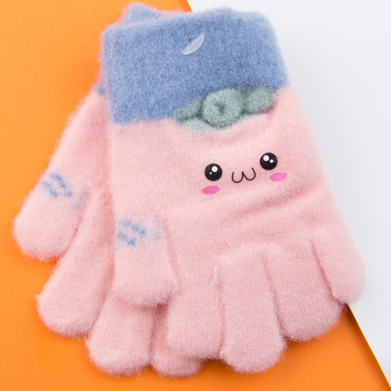 Перчатки для детей 1 - 2 года Глазки 22-25-48 Светло-розовый (DR009942