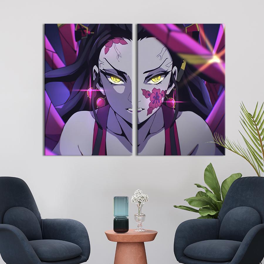 Настенный декор диптих картина на холсте для интерьера Daki Demon Slayer 71x51 см (697-2)