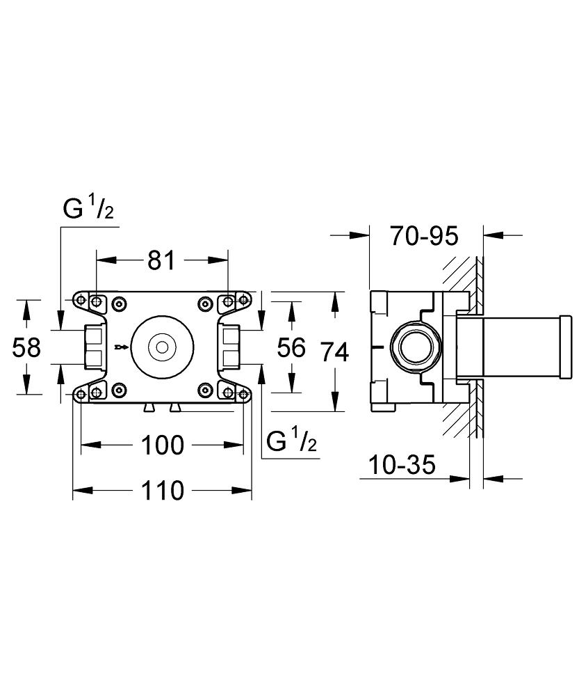 Скрытая часть для душевой системы Grohe Grohtherm F 35034000 (113700) - фото 2