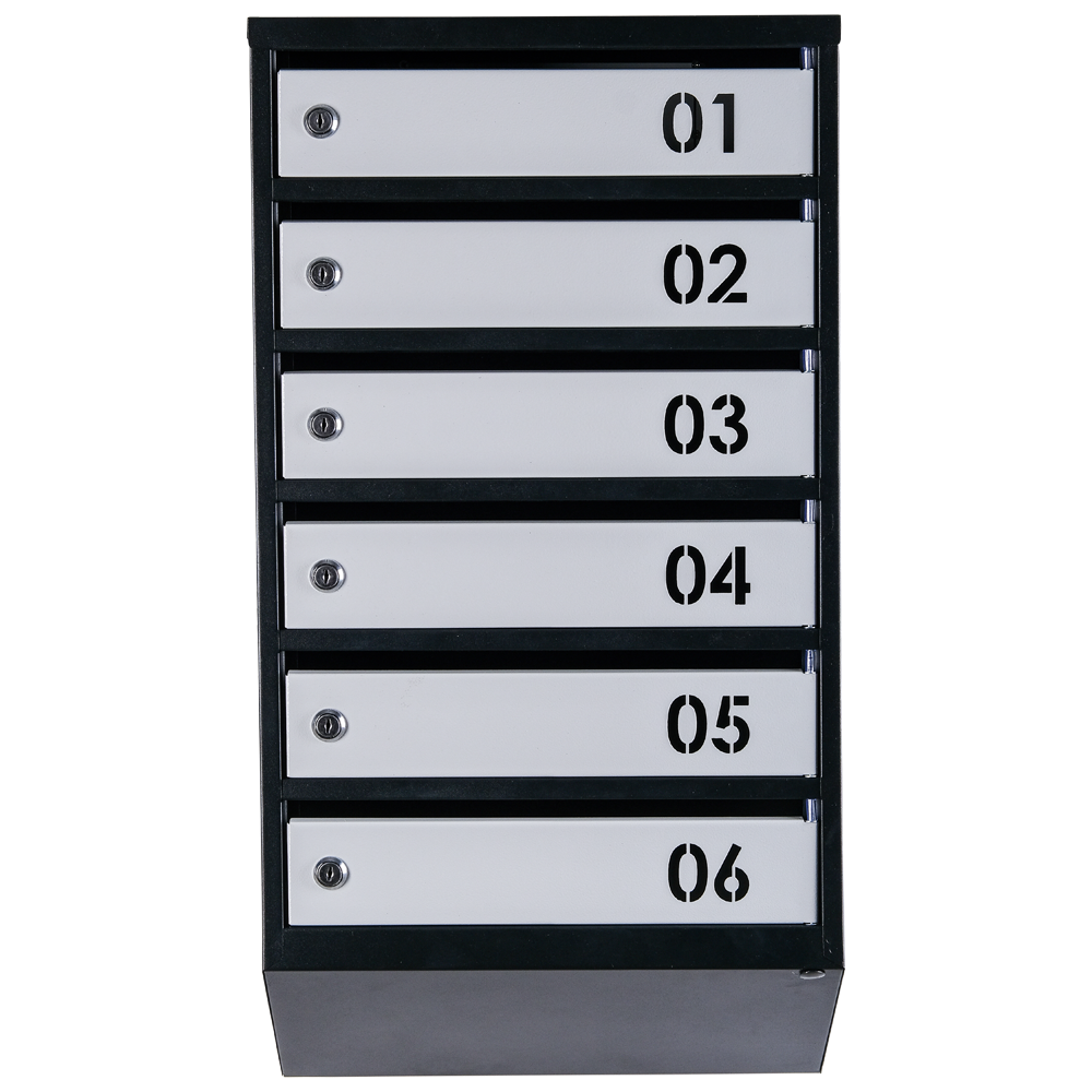 Почтовый ящик Галиндустрия ЯП06В на 6 секций 750x390x200 мм Черный/Серый (11550800) - фото 2