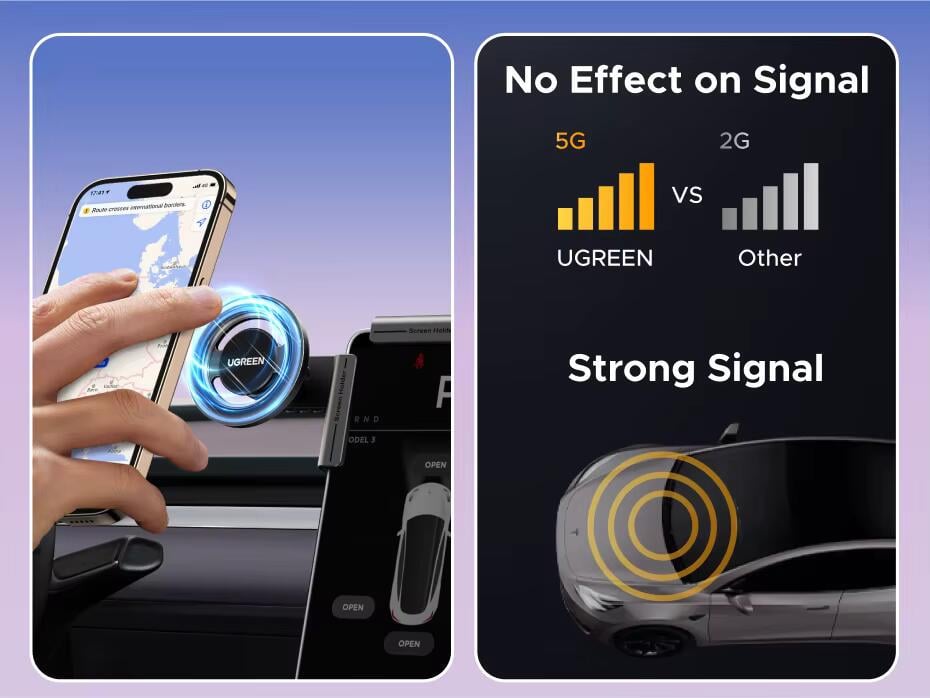 Держатель магнитный для телефона в машину UGREEN LP948 Black (LP948) - фото 8 Держатель магнитный для телефона в машину UGREEN LP948 Black (LP948) - фото 8