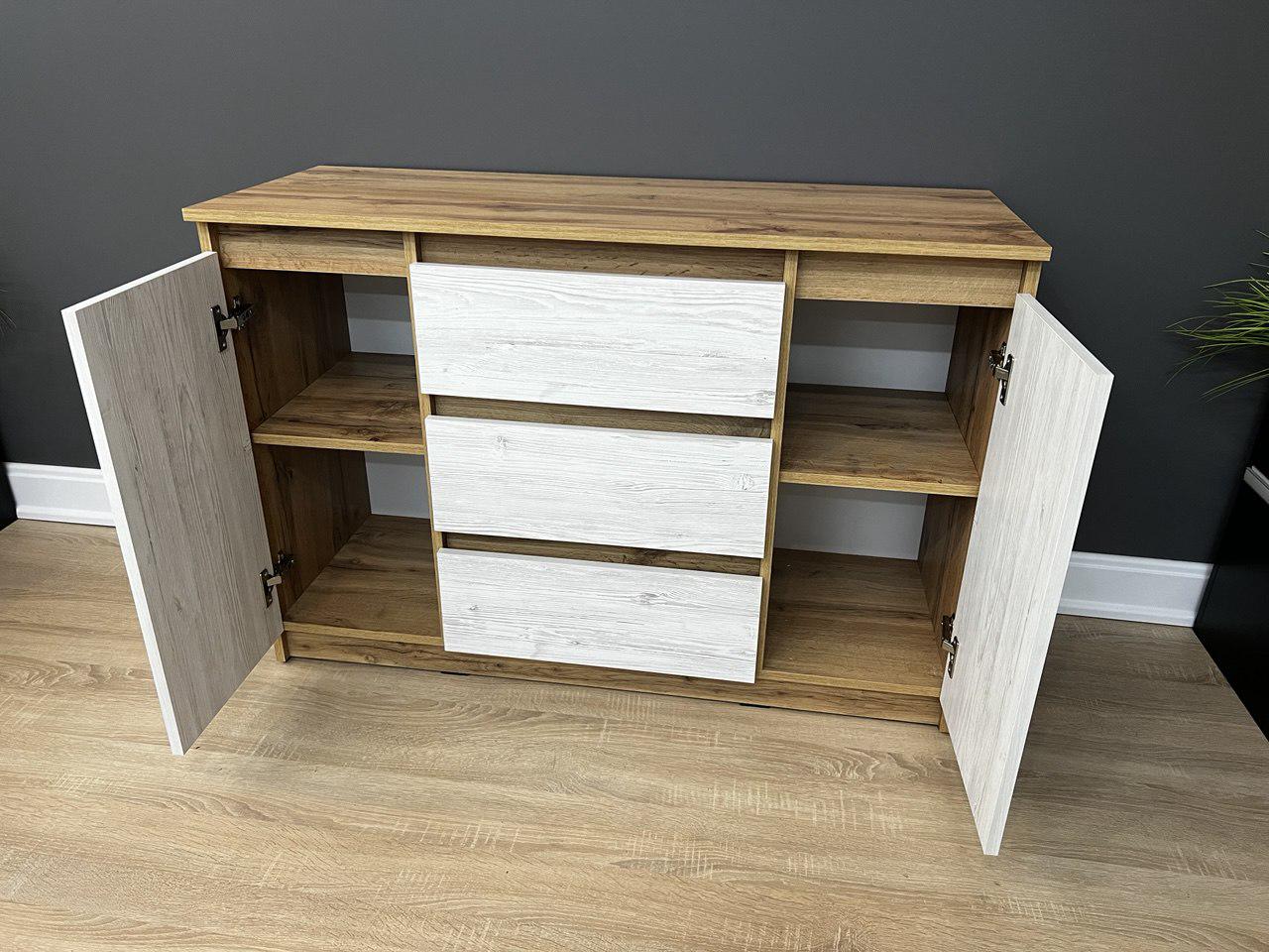 Комод Kvatro 3+2 1100х750х400 мм Дуб Аппалачі/Аляска - фото 2 Комод Kvatro 3+2 1100х750х400 мм Дуб Аппалачі/Аляска - фото 2