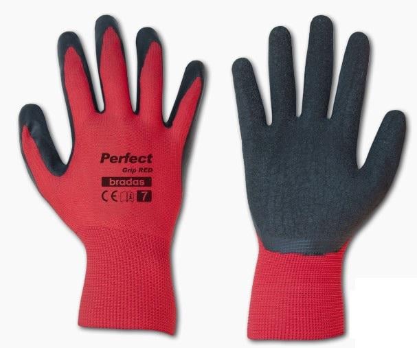 Рукавички захисні Bradas Perfect Grip латекс р. 9 Red (28754)