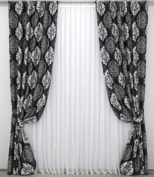 Комплект штор в блекаут/софт 1,5х2,75 м 2 шт. Черный (1273ш) Комплект штор в блекаут/софт 1,5х2,75 м 2 шт. Черный (1273ш)