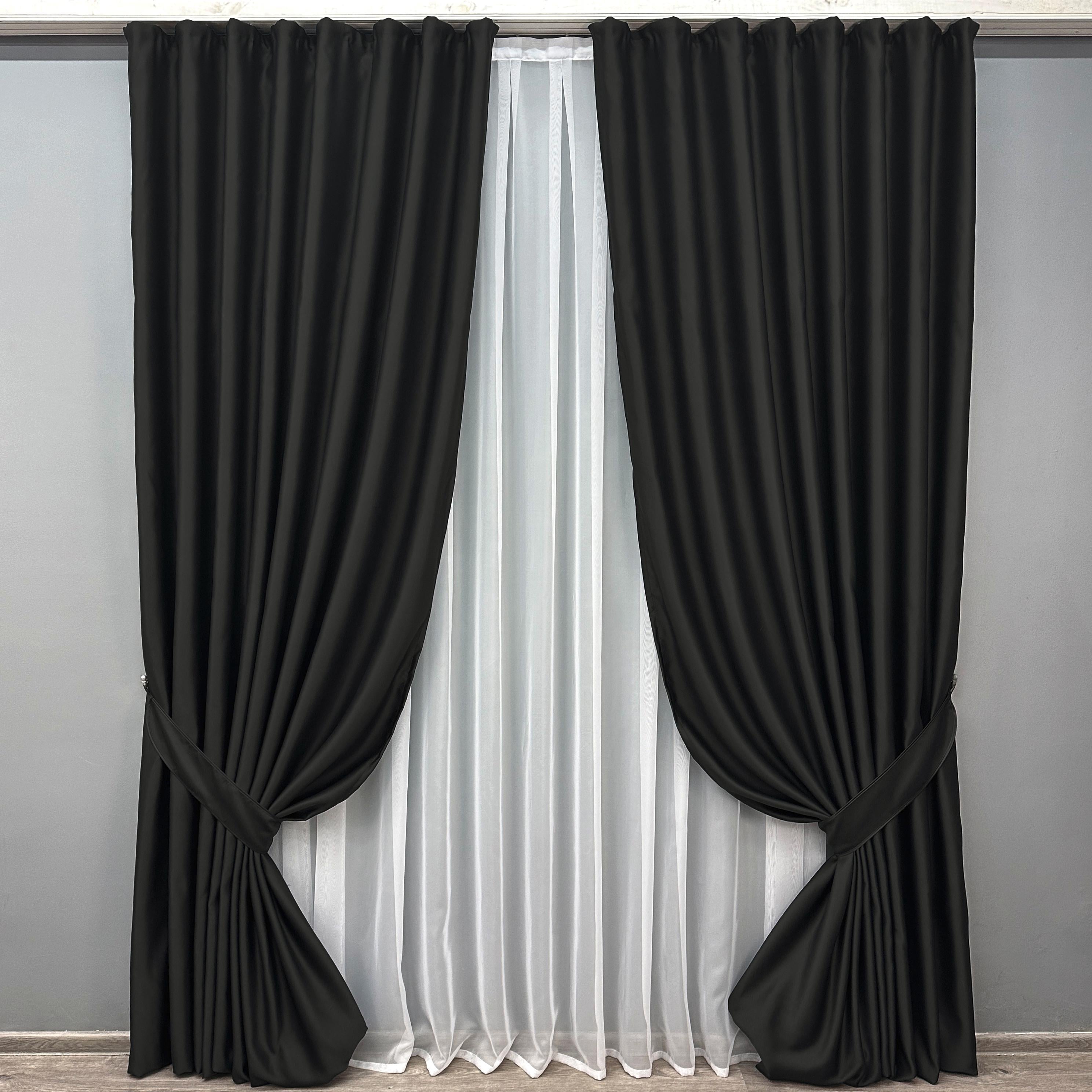 Комплект готовых штор VR-Textil Bagema Rvs №1895ш 200х290 см 2 шт. Черный (32-273)