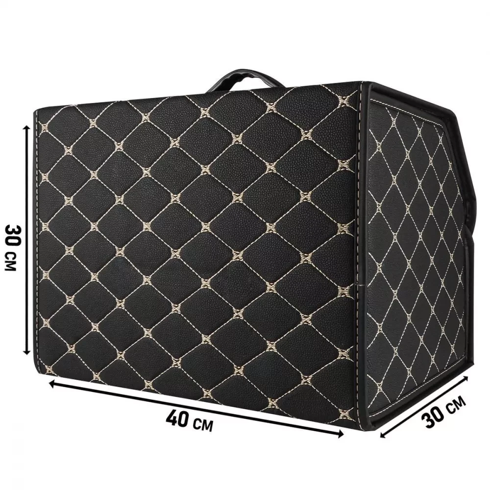 Органайзер в багажник автомобиля 40х30х30 см Черный с золотой нитью - фото 5 Органайзер в багажник автомобиля 40х30х30 см Черный с золотой нитью - фото 5