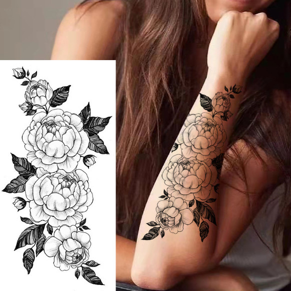 Тату тимчасове водостійке 3D велике Квіти BK-053 18х9 см (4419458) - фото 2