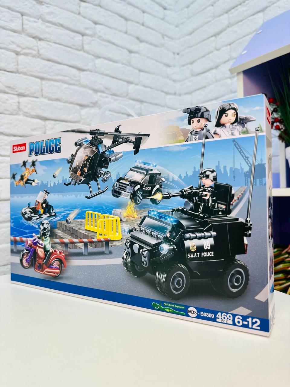 Конструктор дитячий Поліція з поліцейським гвинтокрилом/катером блоковий 469 деталей (2774254350) Конструктор дитячий Поліція з поліцейським гвинтокрилом/катером блоковий 469 деталей (2774254350)