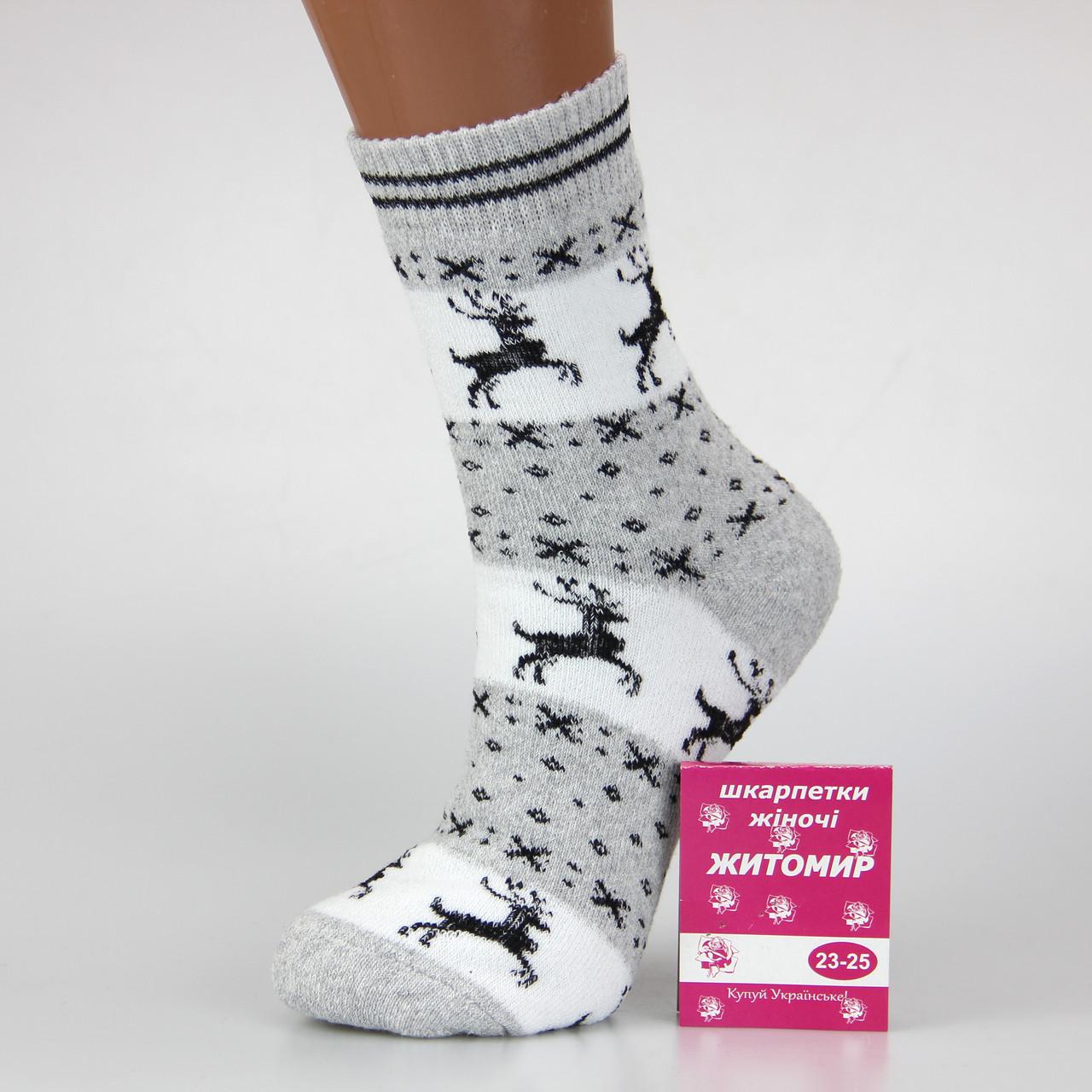 Шкарпетки жіночі Житомир махрові з оленями високі р. 36-40 Сірий (33383) Шкарпетки жіночі Житомир махрові з оленями високі р. 36-40 Сірий (33383)