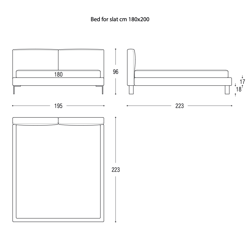 Кровать Slim 018 на ножках под матрас 180x200 см (SlIM018180) - фото 4