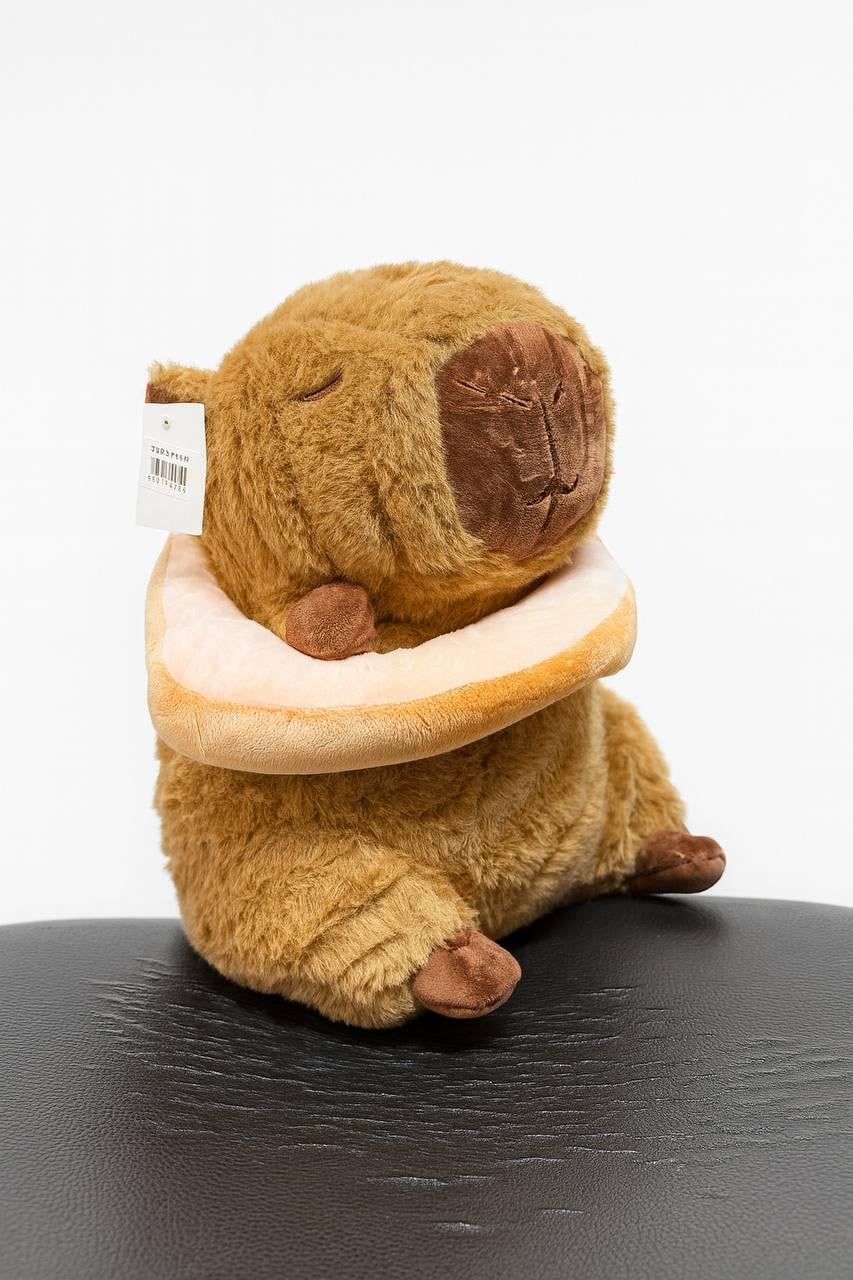 Мягкая игрушка Капибара с хлебом 30 см (f9ad70ca)
