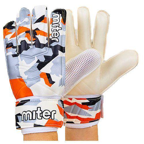 Вратарские перчатки Miter FB-6744 р. 10 Серо-оранжевый (57429048)