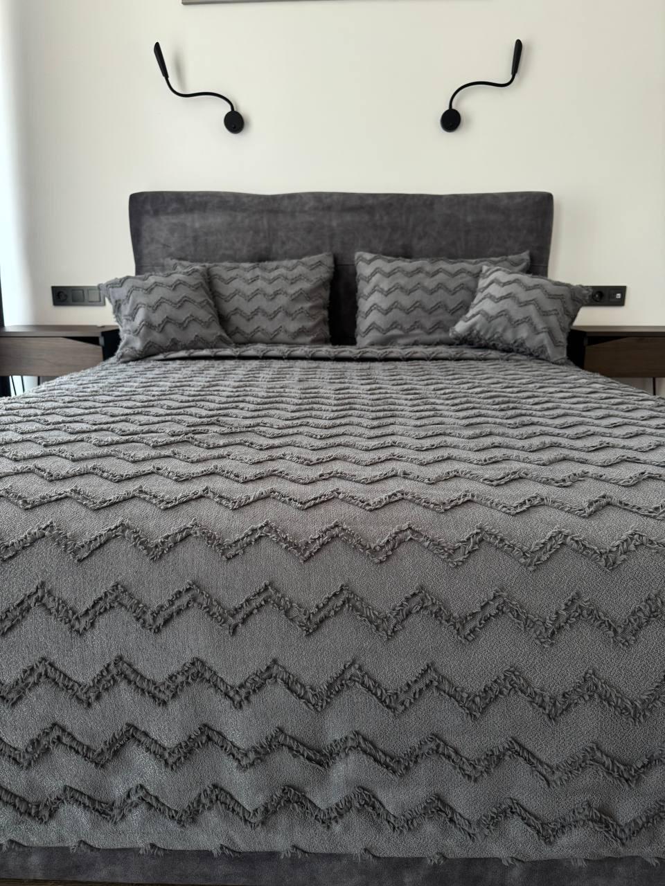 Покрывало Хельга 140x250 см Графитовый (20774-10-140x250cm) - фото 2 Покрывало Хельга 140x250 см Графитовый (20774-10-140x250cm) - фото 2