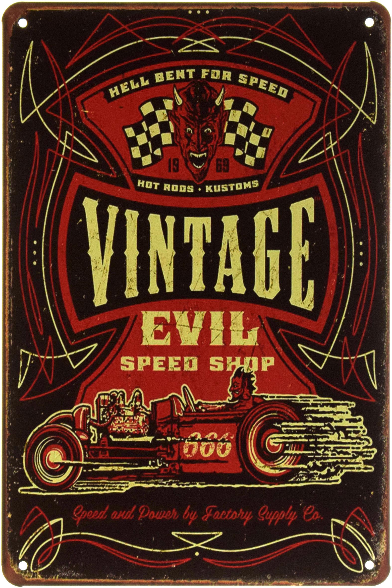 Табличка металева Пекло, Прагне До Швидкості/Hell Bent For Speed 20x30 см