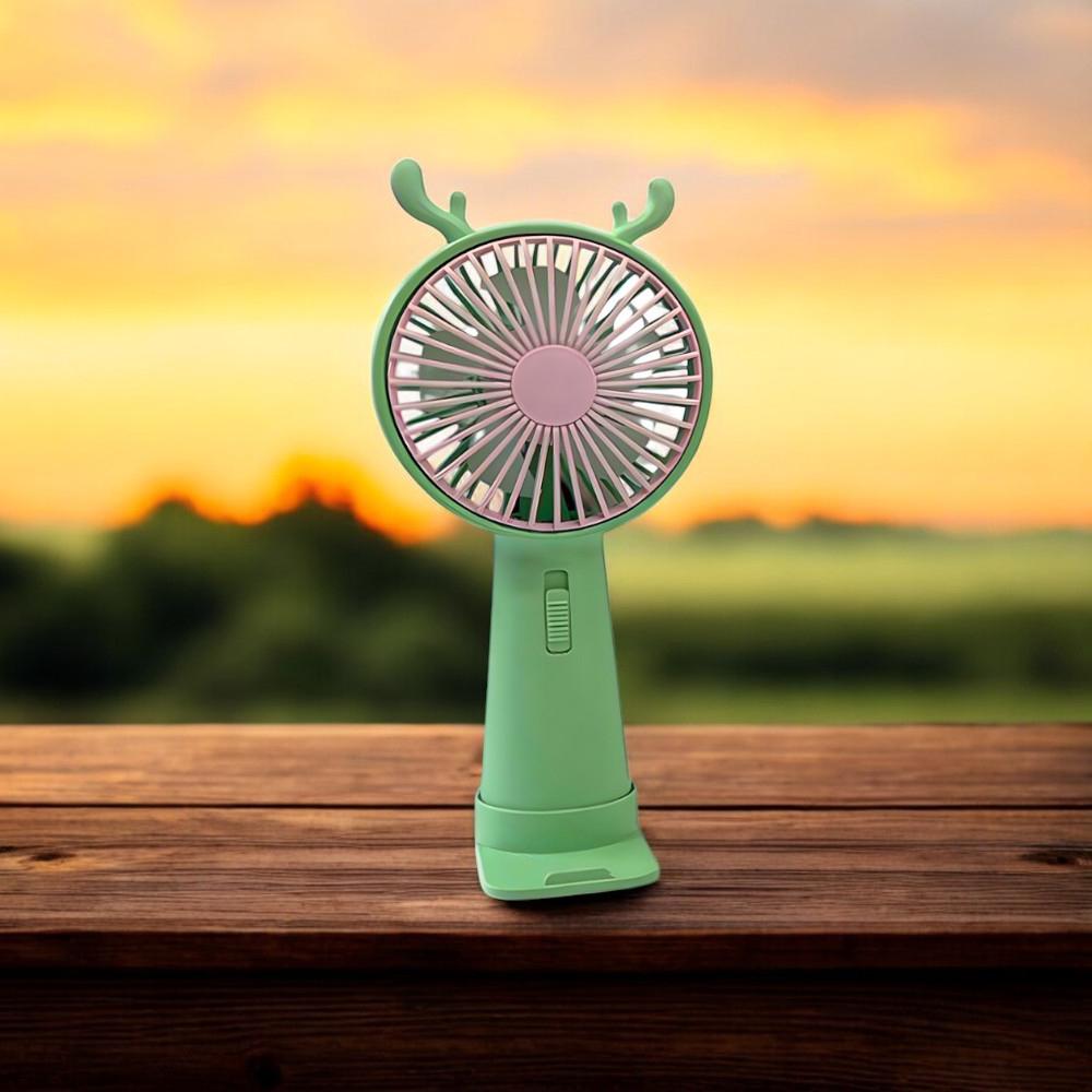 Вентилятор портативний Оленя з ріжками на акумуляторі та USB Зелений (51-зел-39559) - фото 7 Вентилятор портативний Оленя з ріжками на акумуляторі та USB Зелений (51-зел-39559) - фото 7
