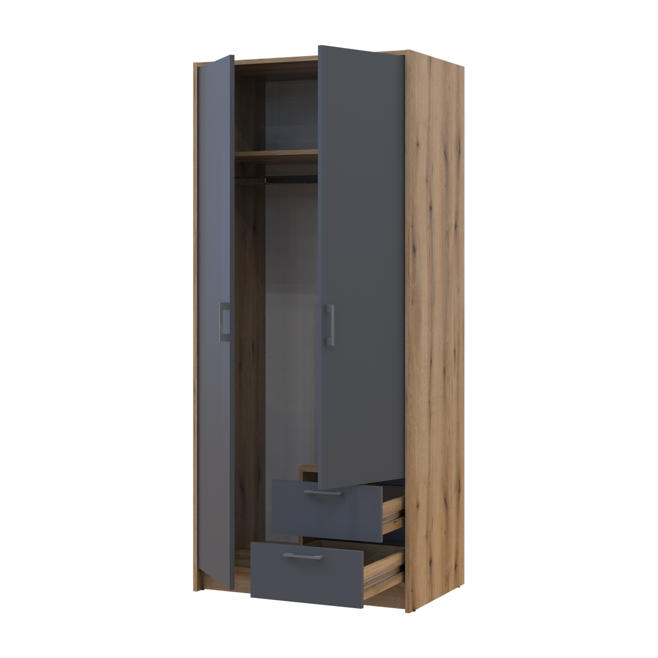 Шкаф Doros Ронди 82х52х195 см Дуб Артизан/Графитовый (26520637)