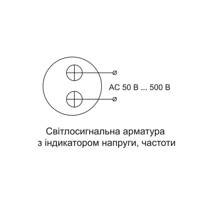 Вольтметр-Частотомер цифровой АСКО-УКРЕМ U-ADM-VHz 50-500V AC 5-99Hz круглый ø 22 мм Синий (A0190010181) - фото 3