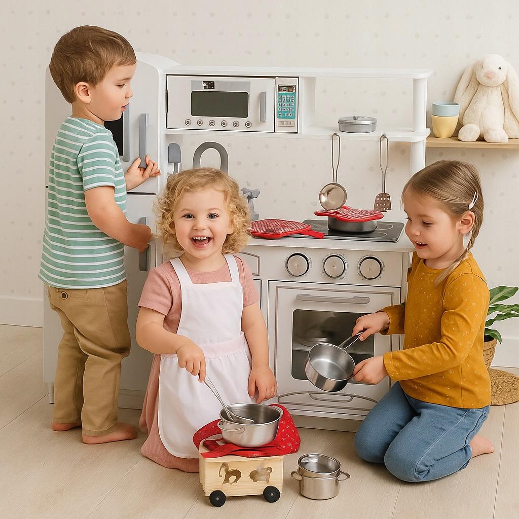 Кухня для детей деревянная Ekspand со светодиодной подсветкой 85x26x82 см (DKD01) - фото 9