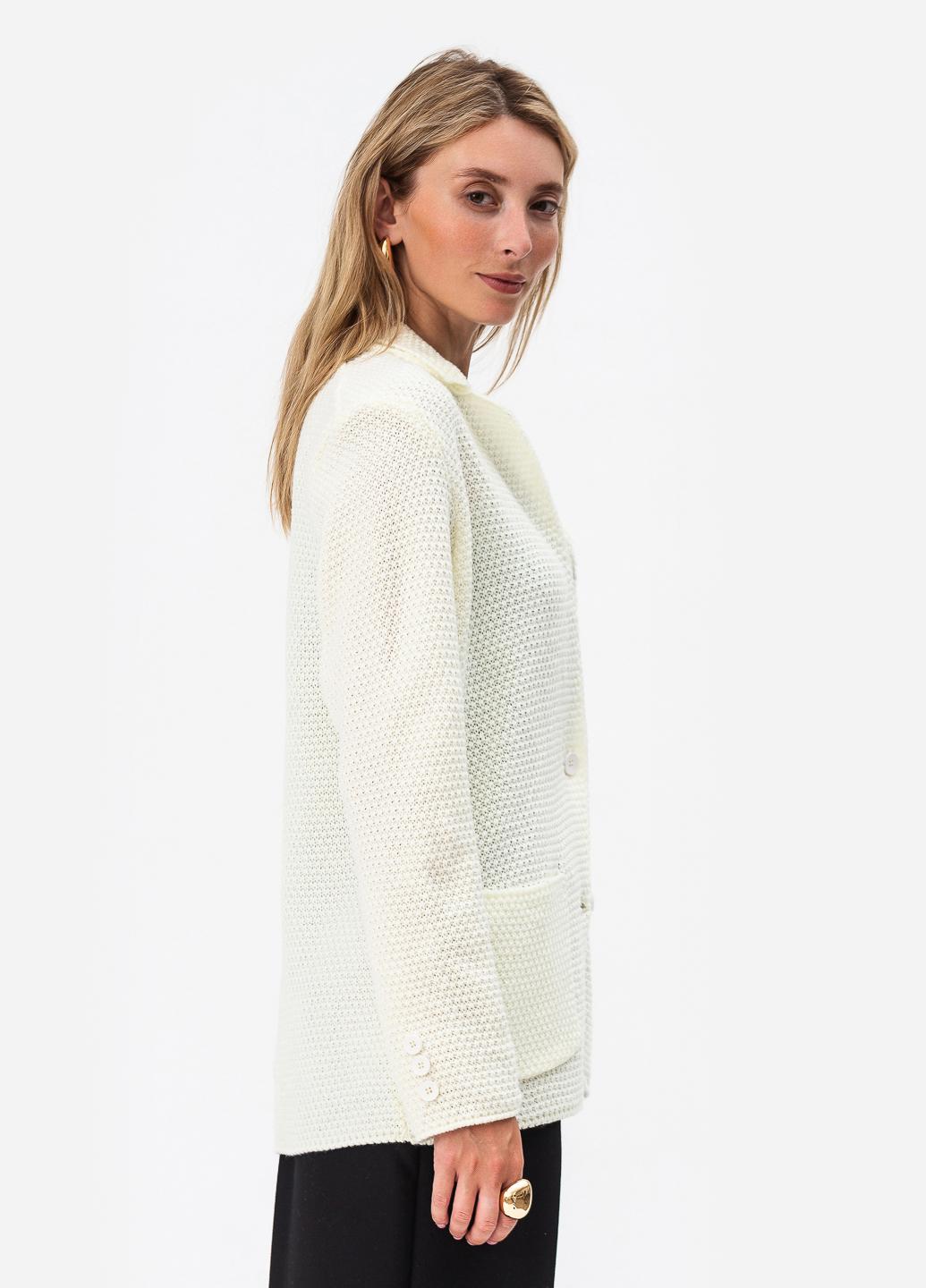 Піджак жіночий рисової в'язки SVTR р. 48-50 Молочний (598) - фото 5 Піджак жіночий рисової в'язки SVTR р. 48-50 Молочний (598) - фото 5