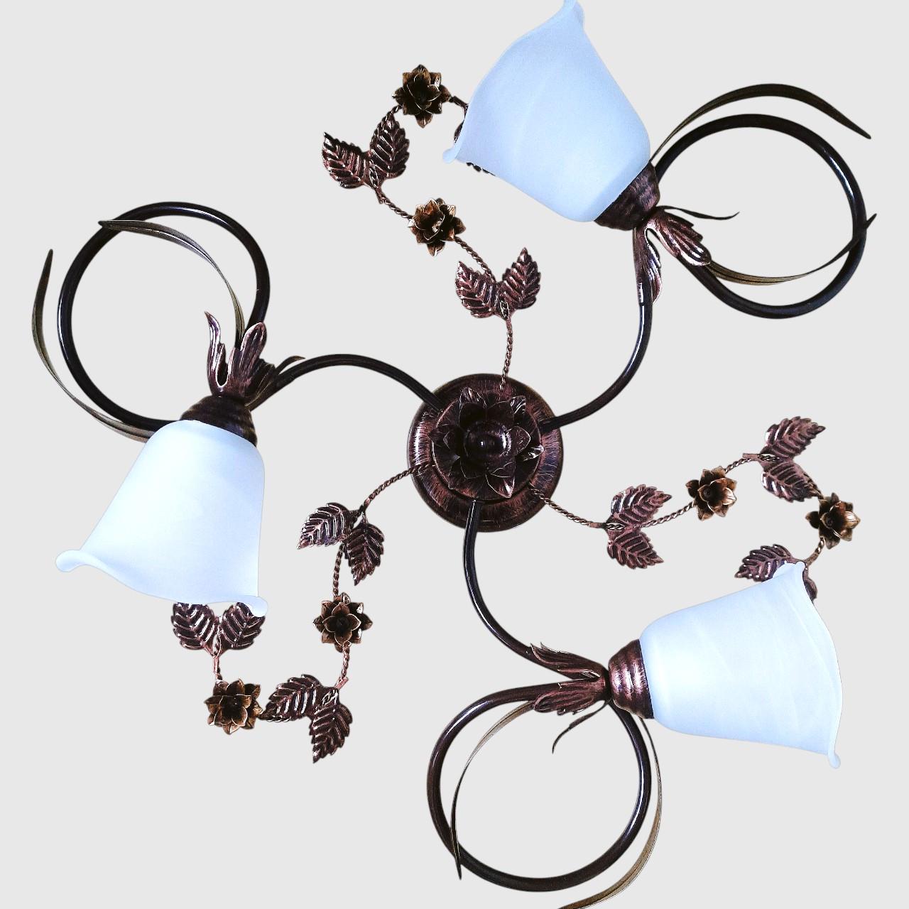 Плафон квітка Е27 Білий мармуровий - фото 3 Плафон квітка Е27 Білий мармуровий - фото 3