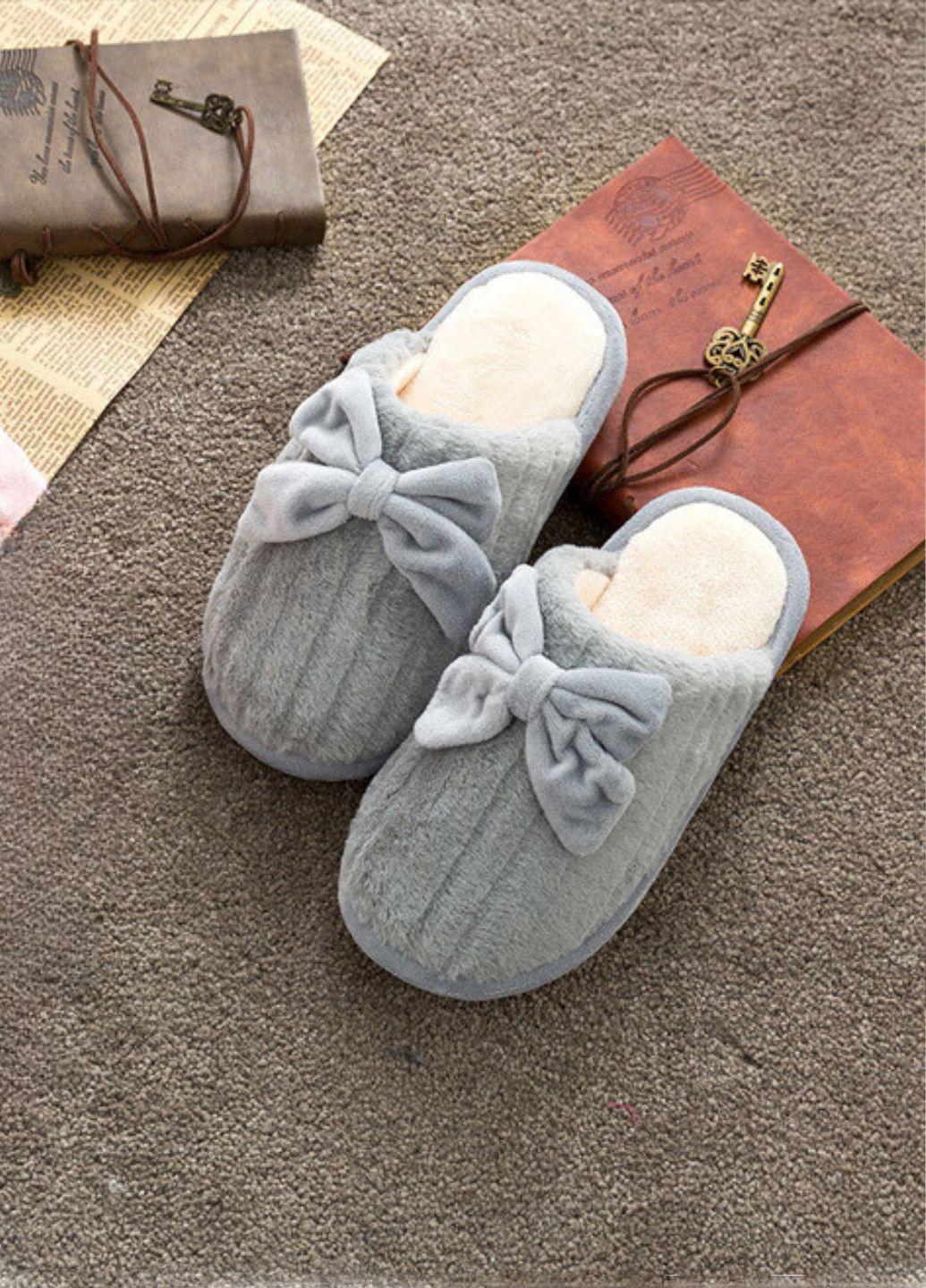 Тапочки теплые Winter Indoor Home р. 36 22 см Серый (7231)