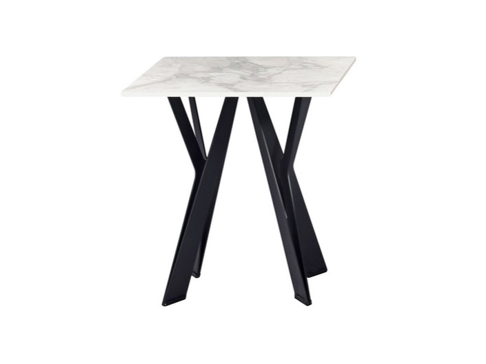 Кофейный стол Тео Vetro 500х500х550 мм Бьянко карарра/Черный (31033684) - фото 1