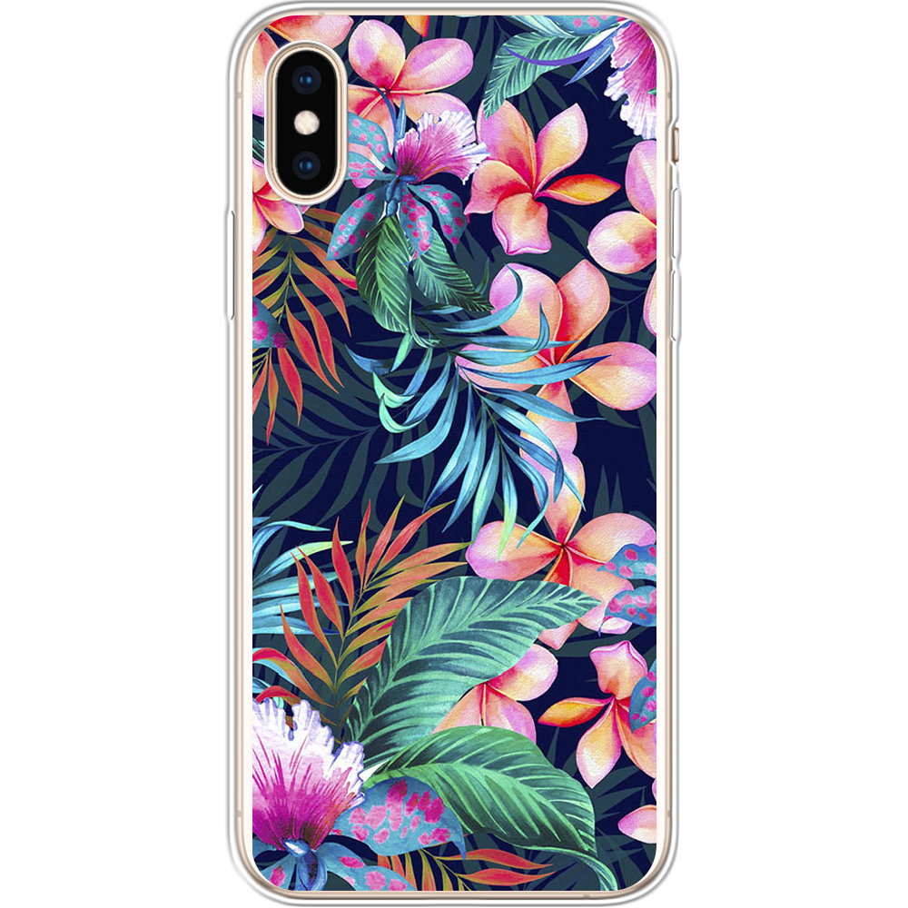 Чехол Boxface iPhone XS flowers in the tropics Прозрачный силикон (35413-up1971-32139)