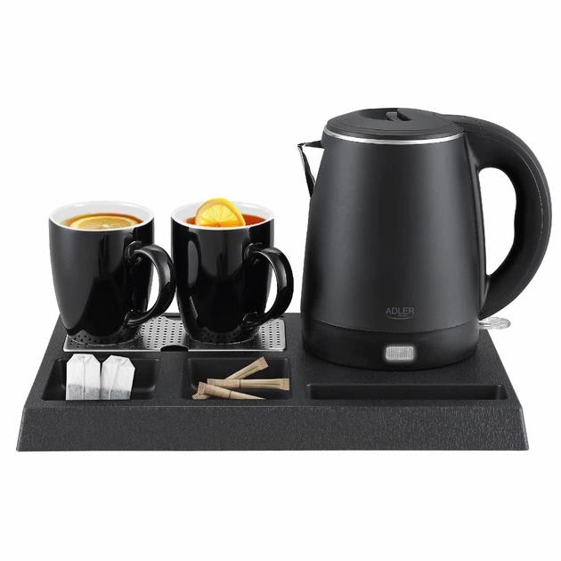 Електрочайник/2 чашки та піднос ADLER AD 1387 1 л 1300 Вт