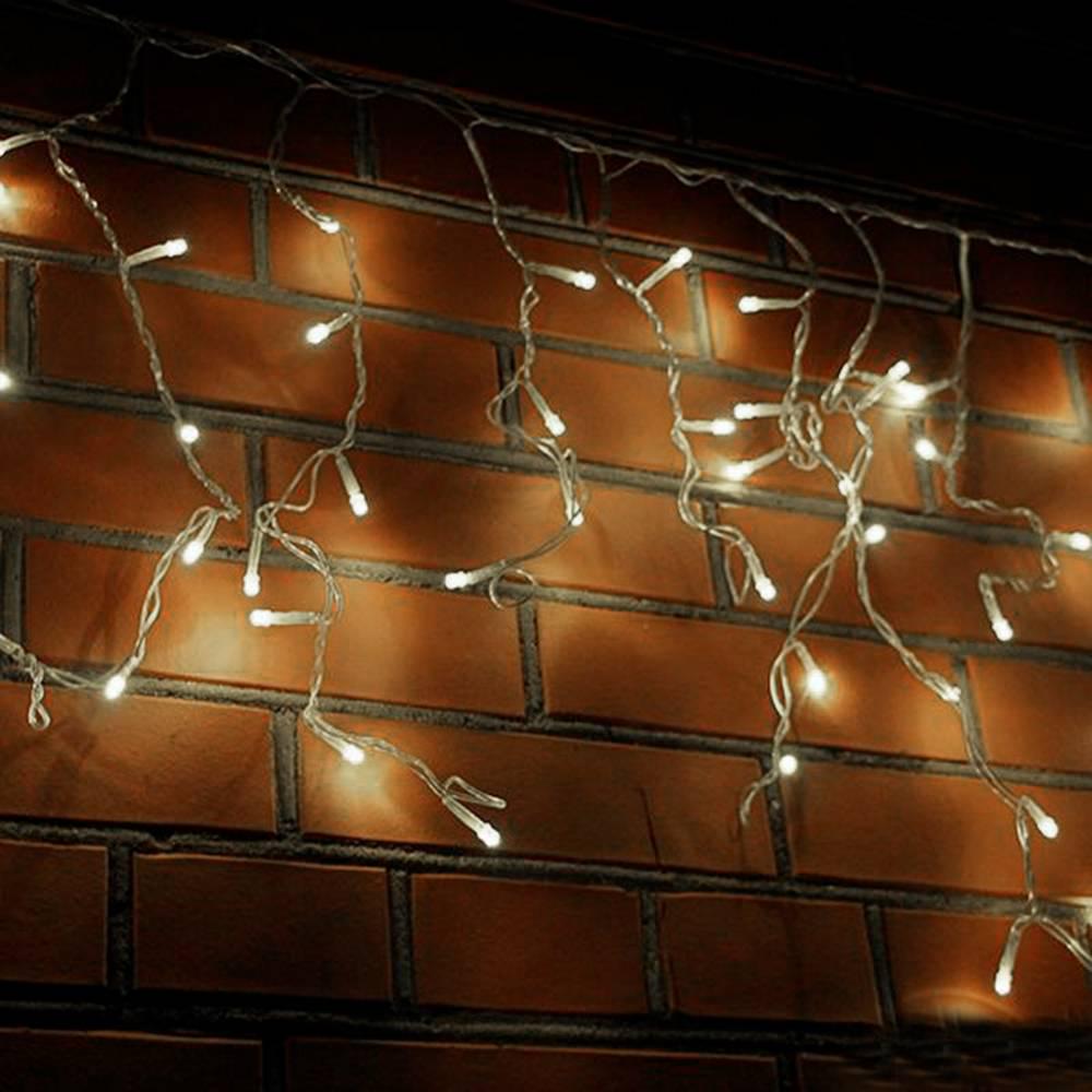 Гірлянда 180 LED Бахрома 5х0,7 м 8 режимів вулична модель з низьковольтною вилкою прозора ізоляція White Hot