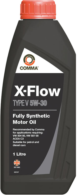 Моторне мастило COMMA X-FLOW TYPE V 5W-30 синтетичне 1 л (XFV1L)